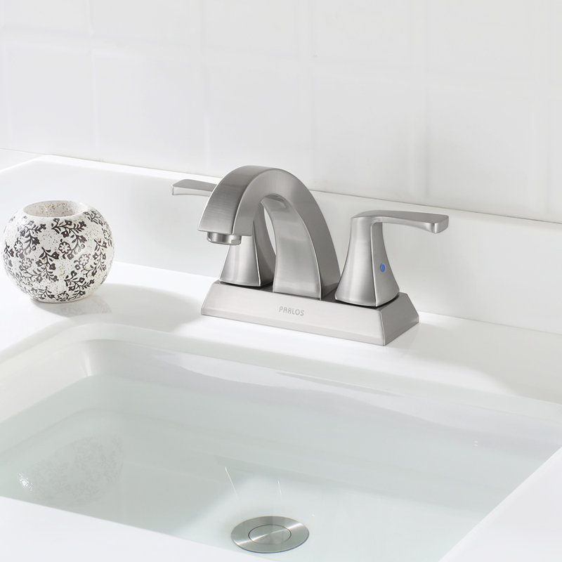 Centerset 2-Handle Bathroom Faucet with Drain Assembly, Brushed Nickel