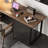 Nut-brown+Black Rectangular Solid Wood+Iron desk-1897451429