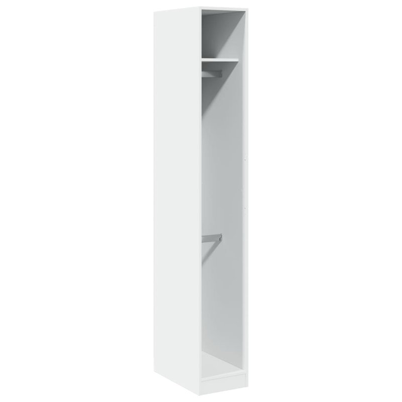 Artressia Manufactured Wood Wardrobe, White, 30 x 50 x 200 cm