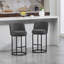 Ensemble de 2 tabourets de bar à hauteur de comptoir, tabourets de bar moderne avec dossier, tabourets de bar rembourrés en tissu de lin pour îlot de cuisine-760769174