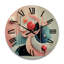 Horloge murale fleurs surdimensionnées roses et bleues-870996654
