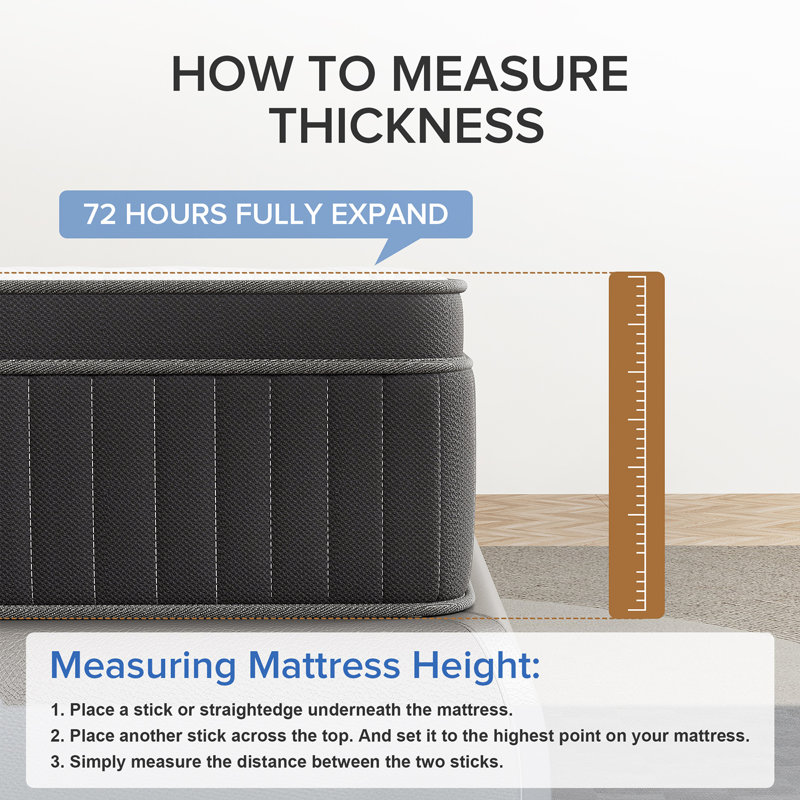 Perpetue 12" Medium Cooling Gel Memory Foam Hybrid Mattresses in a box with CertiPUR-US and Oeko TEX Certified, King