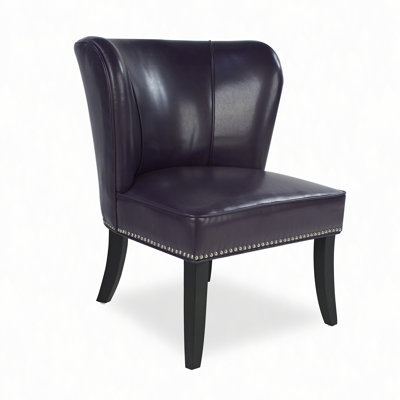 25.6 "x27.2" x32.8 " PU Leather Accent Chair, Living Room Lounge Sofa Chair with Rivet Trim for Bedroom Home Reception