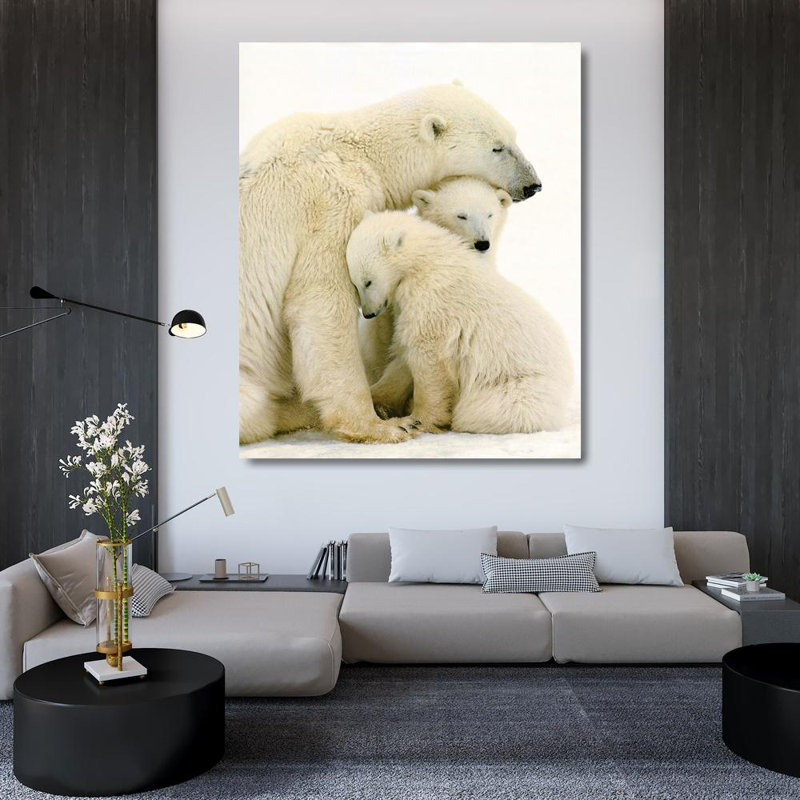 Polar Bear Family, 44" H x 36" W