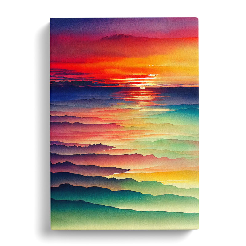 XV1022-974X Beaming Sunset - Print, Wrapped Canvas, No Matte, 50cm H x 35cm W