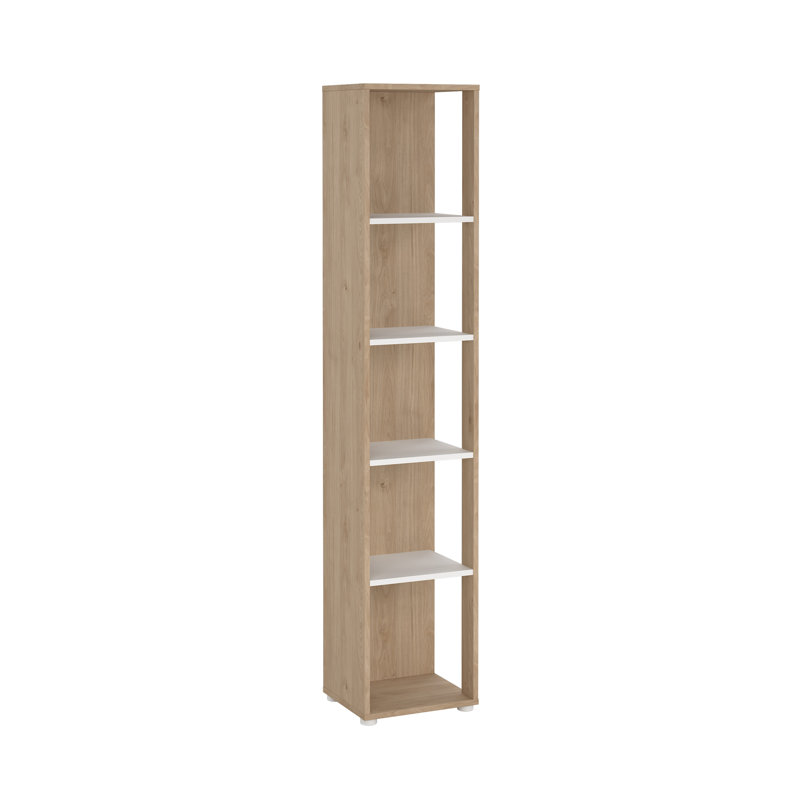 Bibliothèque en bois manufacturé à 5 niveaux l 16,89 "Embrie, Jackson Hickory / blanc