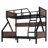 Twin Over Full Bunk Bed With Storage Shelves And Lights,Metal Bunk Bed For Adults & Teens, Noise-Free, Space-Saving Frame, No Box Spring Needed, Black-1900302871