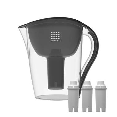 Aqua Optima Water Filter Pitcher Value Pack For Tap And Drinking Water With 3  Evolve+ Filter, Bpa Free, Wqa Certified, Oria Design (blue)