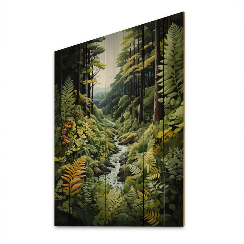 Fougères fougères II, impression sur bois, H 20 po x l 10 po x P 0,78 po