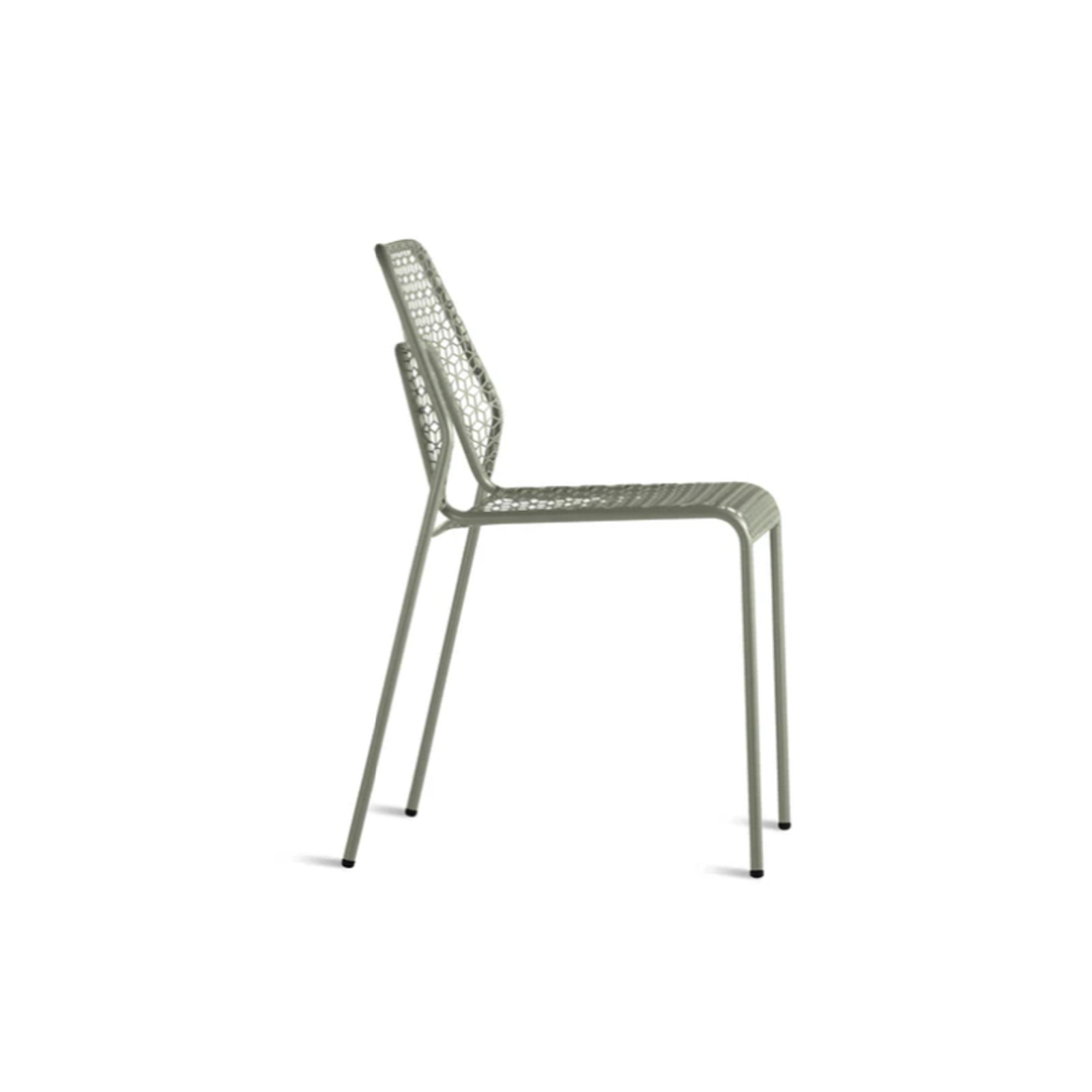 Hot Mesh Premium All-Weather Wicker Outdoor Stacking Dining Side Chair, Gray Green