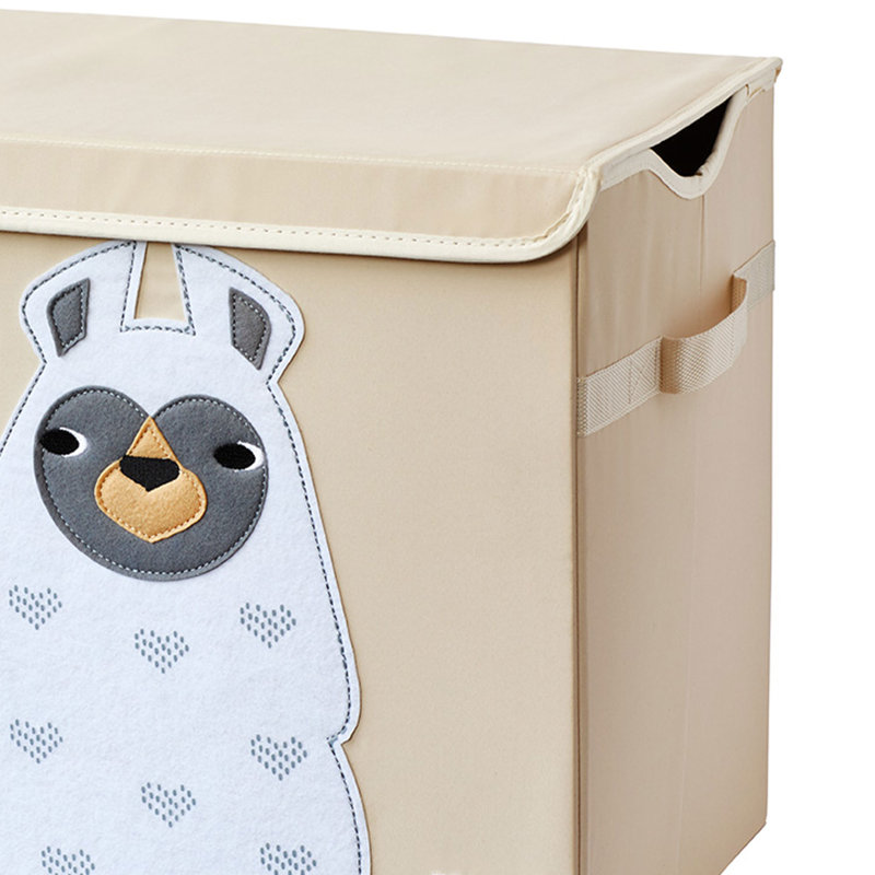 3 Sprouts - Boîte de rangement pour coffre à jouets pour enfants, lama