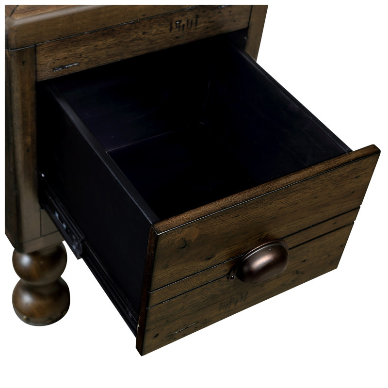 Table d'appoint en pin massif, 1 tiroir, dimensions : FSH 23,6 po L x 12,6 po P x 20,5 po H