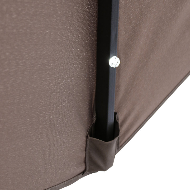 Antibes 2.7m Traditional Parasol with Lights, Taupe