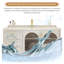 Meuble-lavabo mural moderne en bois d'hévéa couleur crème avec lavabo en céramique intégré et armoire à miroir intelligent-1162053331