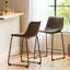 Tabouret de comptoir de style rétro brun de 24 pouces (ensemble de 2)-836258955-836258953