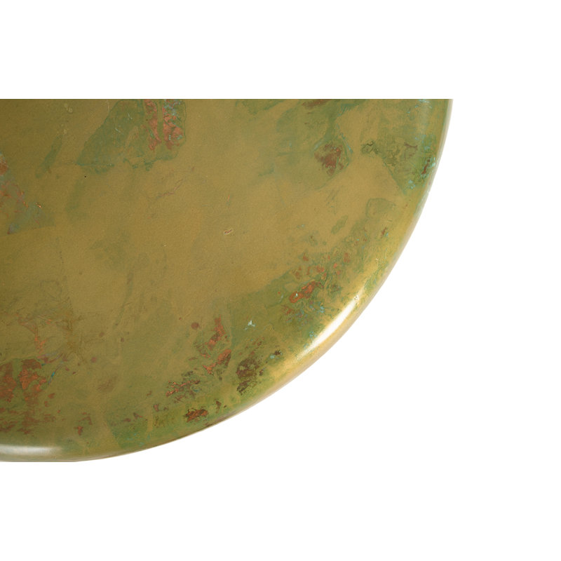 Green Round Glass Contemporary End Table