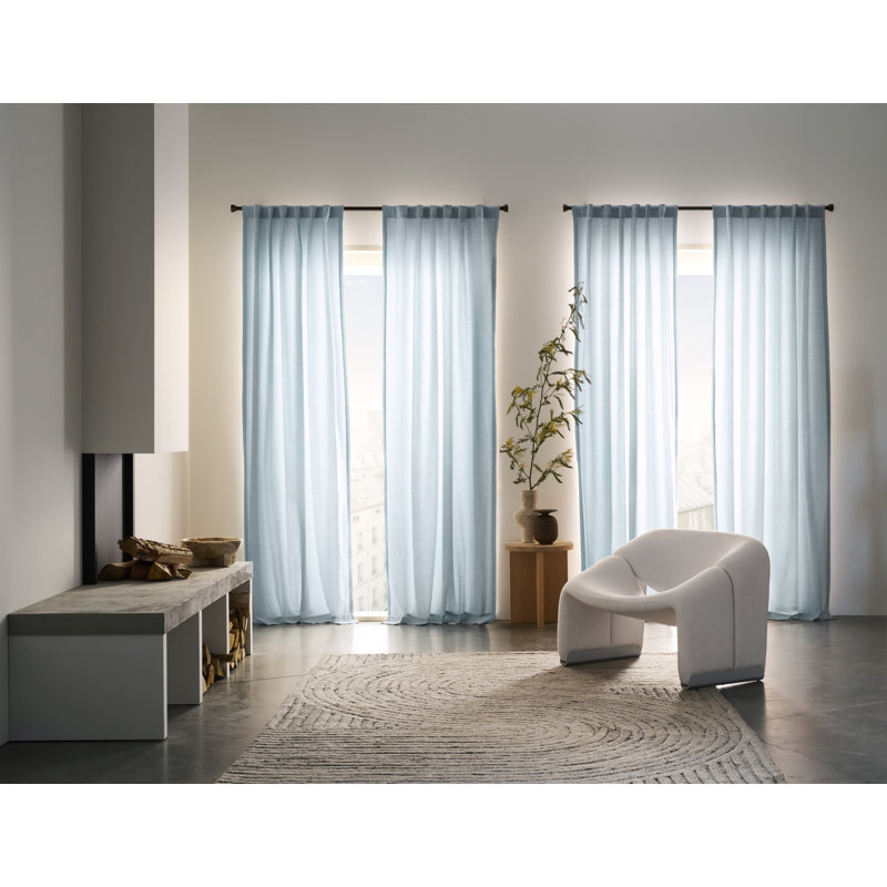 Sunbrella® Delaney Light Filtering Curtain, 50" W x 96" L, Turquoise