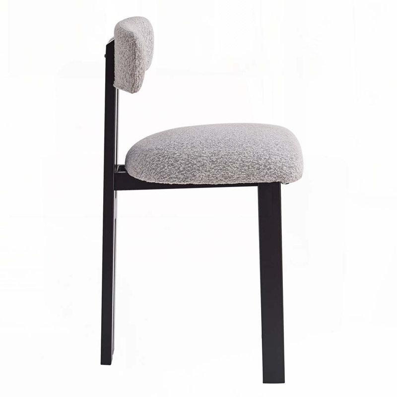 Tabouret de bar avec dossier bas - Confortable rembourré mer, Gris / Noir
