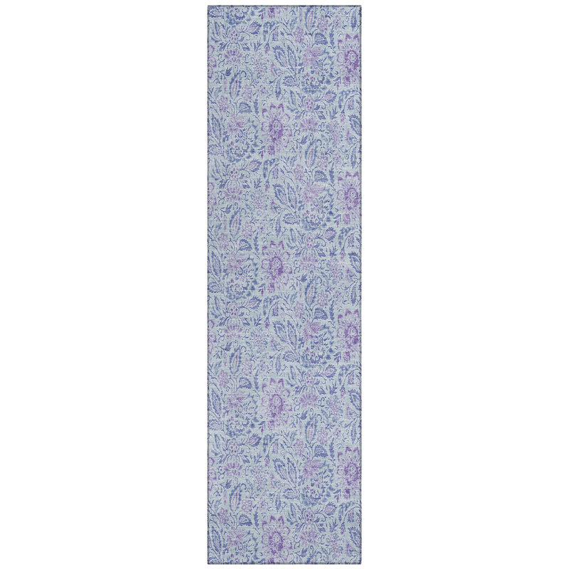 Washable Floral Indoor / Outdoor Rug, Runner 2'3" x 7'6"