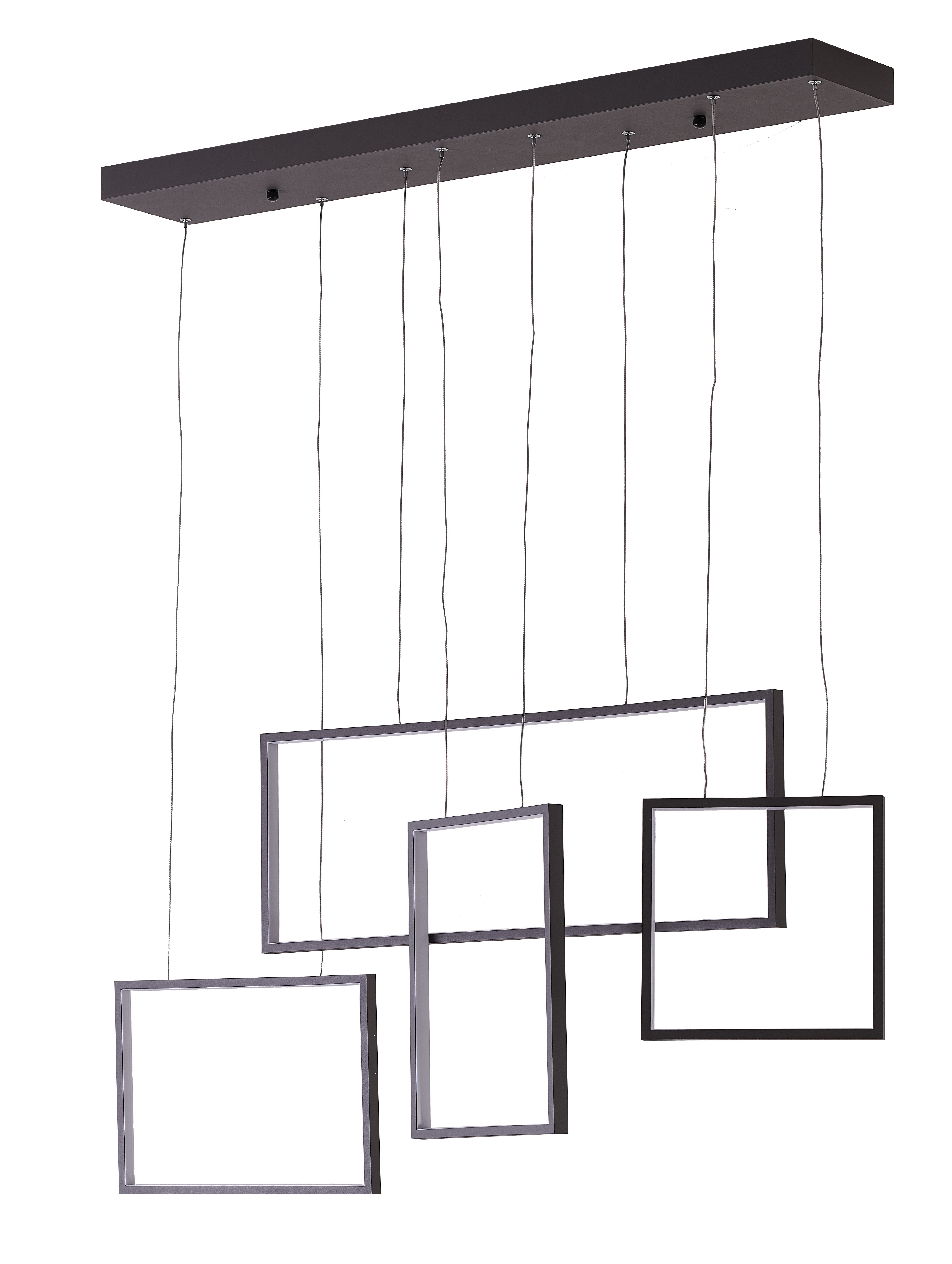 Brayden Studio® Larocca Brown LED Chandelier With Hanging Box Pendants ...