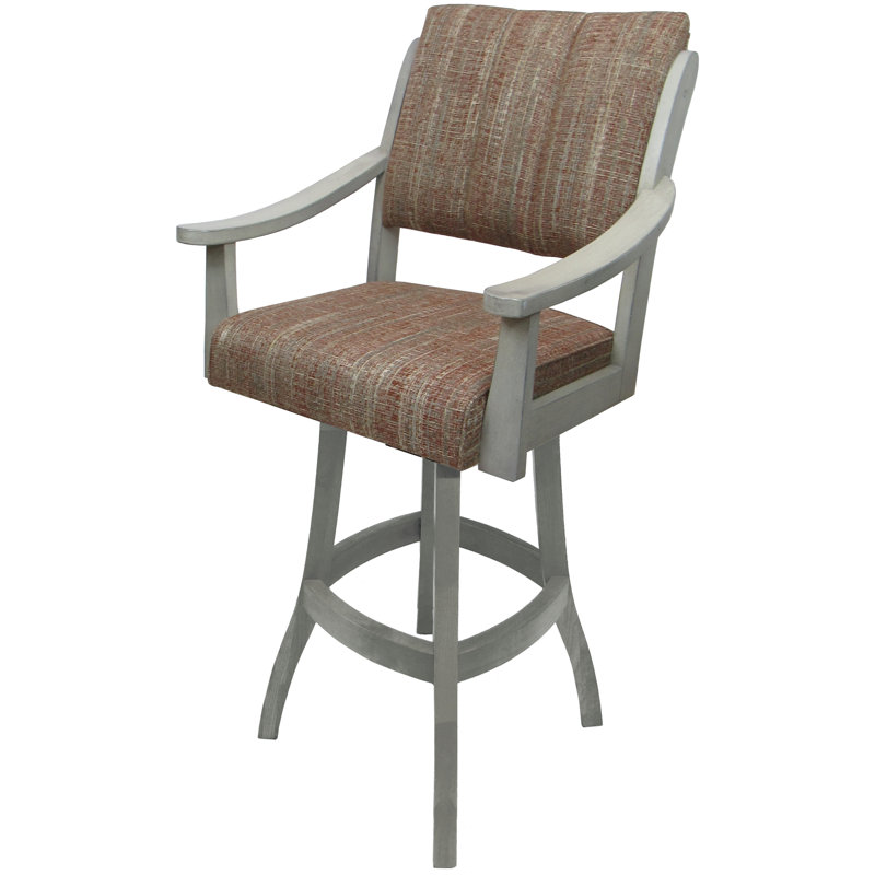 Bellamy Extra Tall Swivel Wood Stool, Watusi Madder Seat/ET Frame, Bar Stool (34” Seat Height)