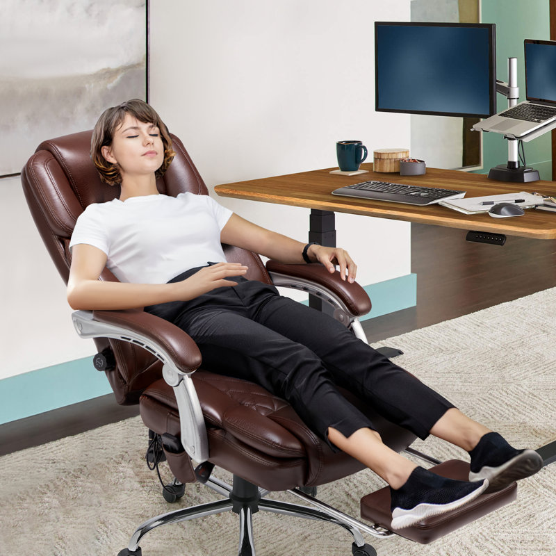Katrein Ergonomic Heated Massage Executive Chair, Brown