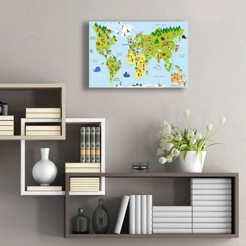 «Kids Map» par Epic Portfolio, art mural en verre acrylique, H 16 po x l 24 po x P 0,2 po