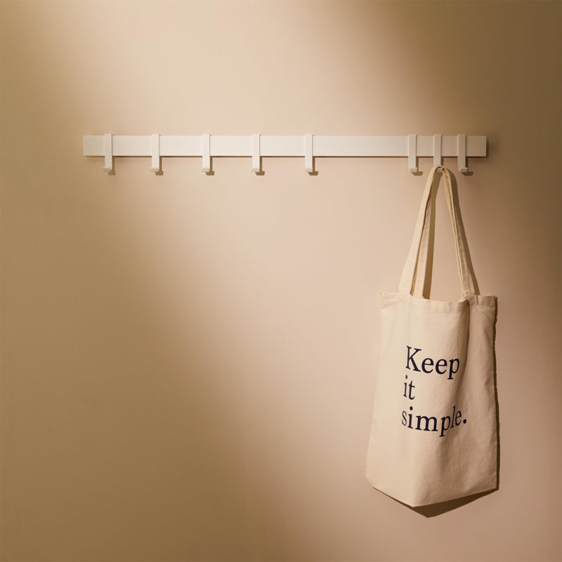 Aluminium Wall Mounted Coat Rack, White