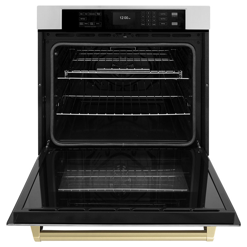 ZLINE 30 in. True Convection Single Wall Oven w/ Air Fry and Self Clean, Champagne Bronze, Stainless Steel