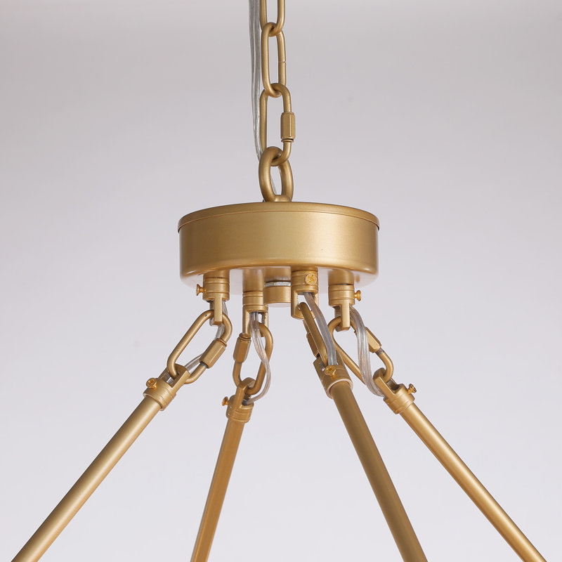 Lustre en roue de chariot à 30 lumières DEL 60 po Moeshia, Or