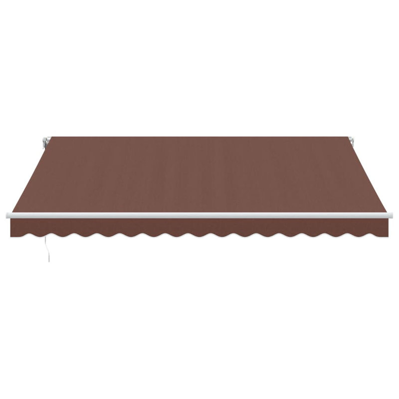 Manual Retractable Awning, 400cm H x 300cm W, Solid Colour, Brown