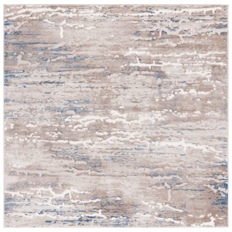 Tapis abstrait Nyjal Performance, Carré 6 pi 7 po