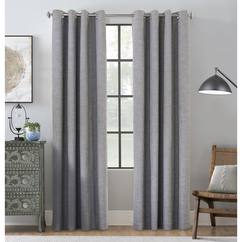 Yuvraj Max Blackout Thermal Grommet Single Curtain Panel, 52"W x 84"L, Gray