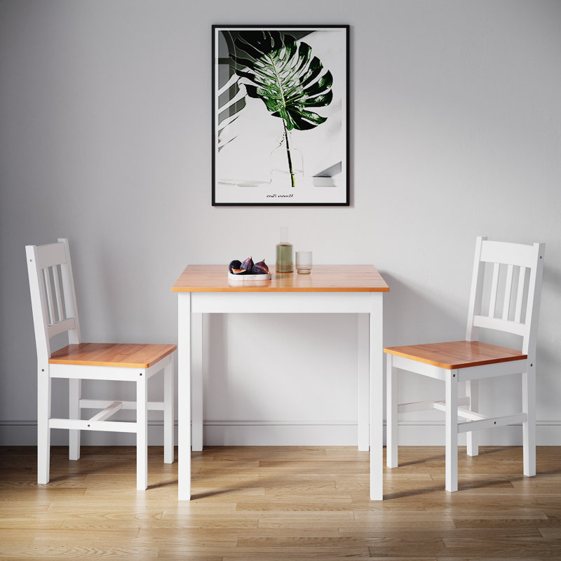 Briseno 2 - Person Dining Set, Brown, Brown/White