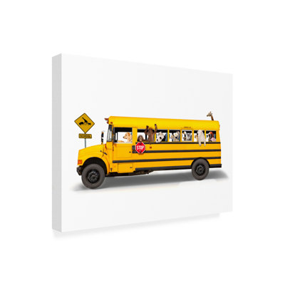 Art mural sur toile tendue - art mural «School bus» par John Hovenstine pour le salon, la chambre à coucher ou le bureau - 18 x 24