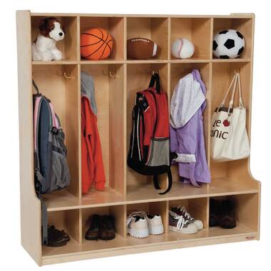 RRI Goods 3-Section Coat Locker with Cubbies, Wooden Backpack  Storage Organizer with Coat Hooks and Cubby Storage Organizer Cubes for  Kids, Daycare, Classroom : Office Products