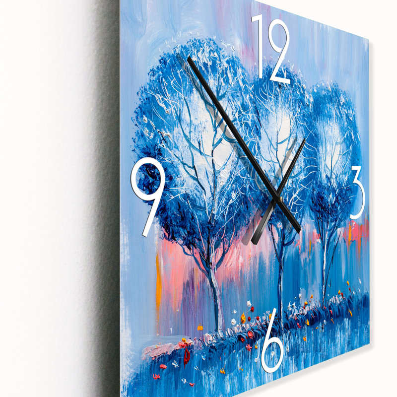 Paysage coloré impressionniste III - horloge murale moderne, Grand