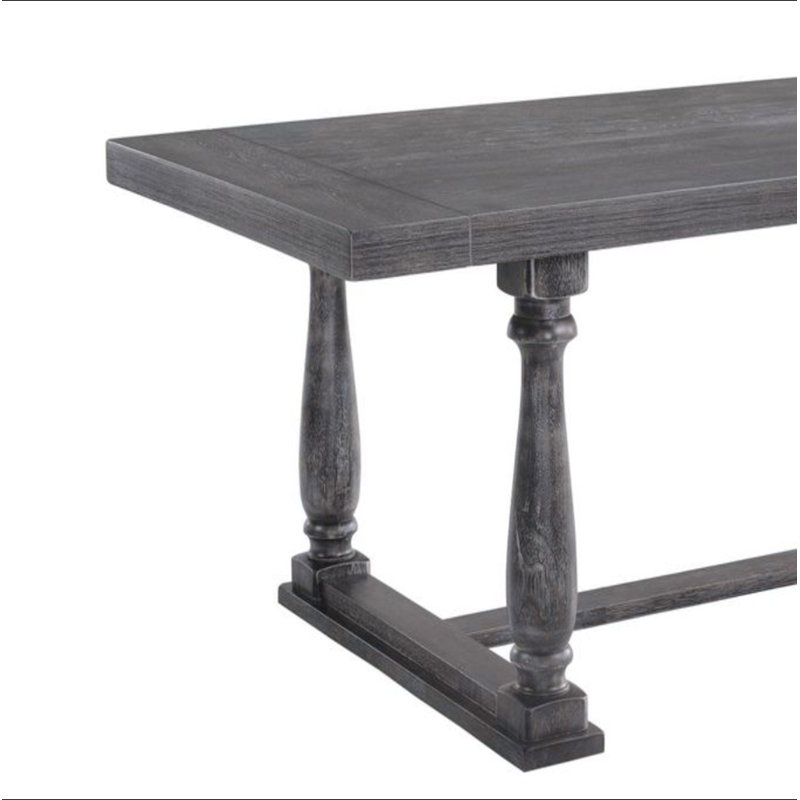 Table de salle à manger Bernard, Gris / Chêne