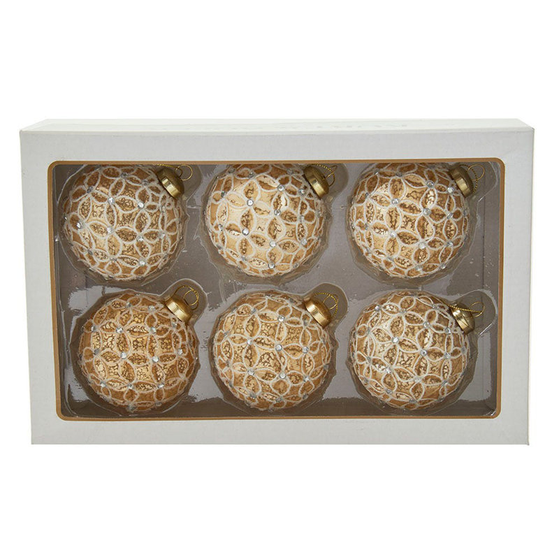 3.15'' Geometric Glass Ball Ornament