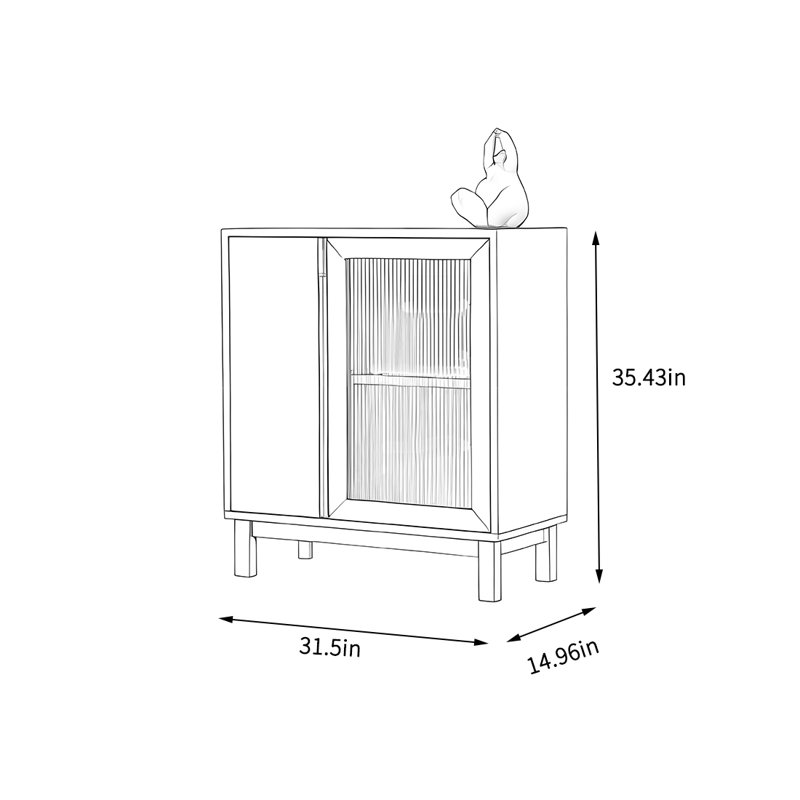 Armoire de rangement simple, H 35,43 po x l 31,5 po x P 14,96 po