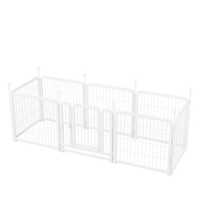 Parc pour chien pliable de 24 po de hauteur, 8 panneaux, pour grands chiens de taille moyenne, intérieur extérieur, rouille, clôture en fer blanc pour adulte