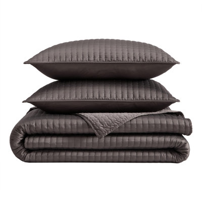 Vera Wang Matte Satin Solid Reversible Quilt Set