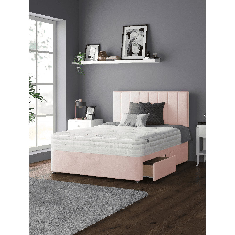 Ohioville Divan Bed Base, Pink, Single (3'), No Drawer