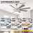 72" Modern Chrome Ceiling Fan with Light and Remote, 6-Speed Quiet DC Motor, 3-Color Temperature, Reversible Ceiling Fan for Large Rooms-662703376