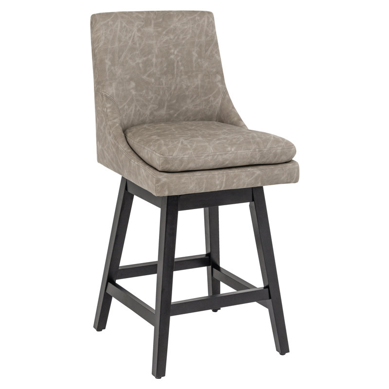 Lark Manor™ Counter Stools,26"360 Free Swivel Counter Height Bar Stools With High Back For Bar And Kitchen Island,Set Of 1,PU Leather