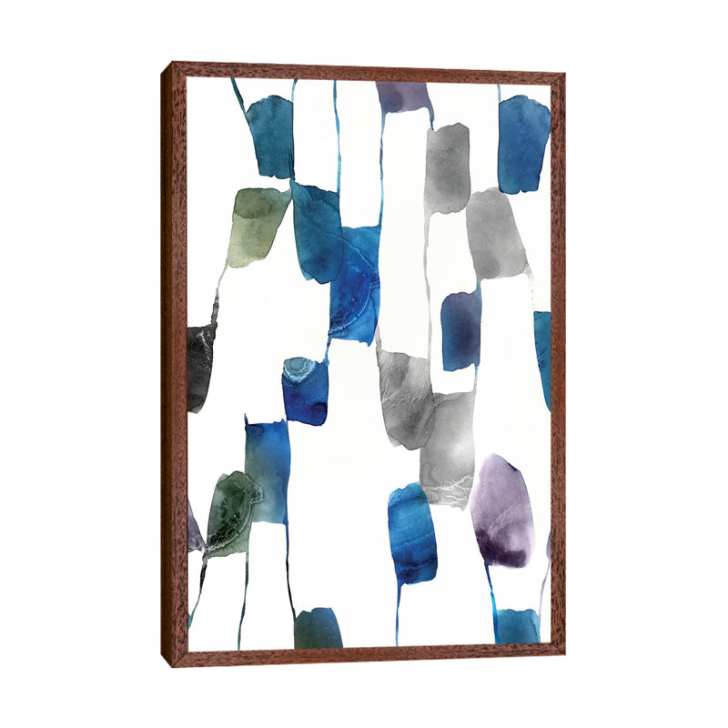 Scattered II by Isabelle Z - Painting on Canvas, 101.6 cm H x 66.04 cm W, Classic Brown Wood Framed