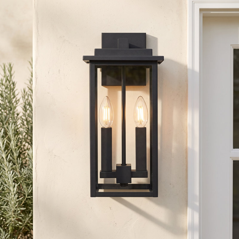 Strophe Ohara 7 inch Outdoor Wall Sconce in Black
