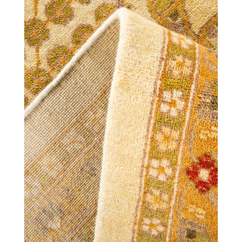 Tapis ivoire noué à la main de conception unique 8 pi 1 po x 10 pi 1 po Keenan