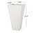 Matte White 13" Cast Stone Outdoor Planter - Enhance Appeal Of Your Backyard Planter, Tapered Design For A Contemporary Garden-1807984863