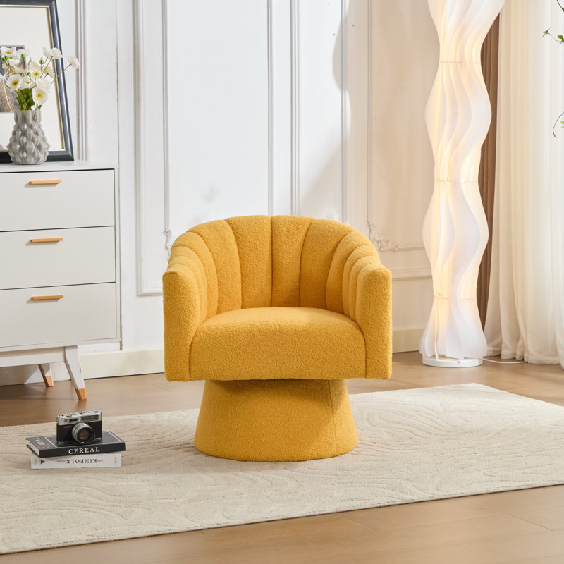 Swivel Barrel Chair, Yellow